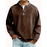 Thomas | Herren Retro Pullover Langarm in Braun