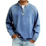 Thomas | Herren Retro Pullover Langarm in Hellblau