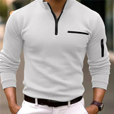 Luxe Herrensweater mit Reißverschluss - Davy in Weiß