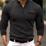 Luxe Herrensweater mit Reißverschluss - Davy in Schwarz