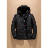 Timon | Herren Winterjacke mit Kapuze, mehreren Taschen und reißverschluss in Schwarz