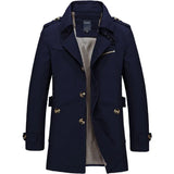 Trenchcoat Herren Klassisch mit Reverskragen in Blau