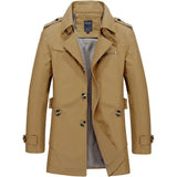 Trenchcoat Herren Klassisch mit Reverskragen in Khaki