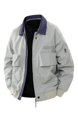 Übergangsjacke Herren Utility mit Taschen in Silber