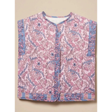 Ulrike | Damen Weste mit Blumenmuster und Knöpfen in Rosa