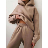Ursula | Damen Jogginganzug mit Oversized Hoodie und Jogginghose in Braun