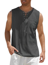 Valentin | Herren V-Ausschnitt Tank Top ärmellos in Kohle