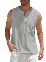 Valentin | Herren V-Ausschnitt Tank Top ärmellos in Grau