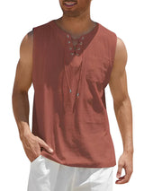 Valentin | Herren V-Ausschnitt Tank Top ärmellos in Rot