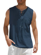 Valentin | Herren V-Ausschnitt Tank Top ärmellos in Marineblau
