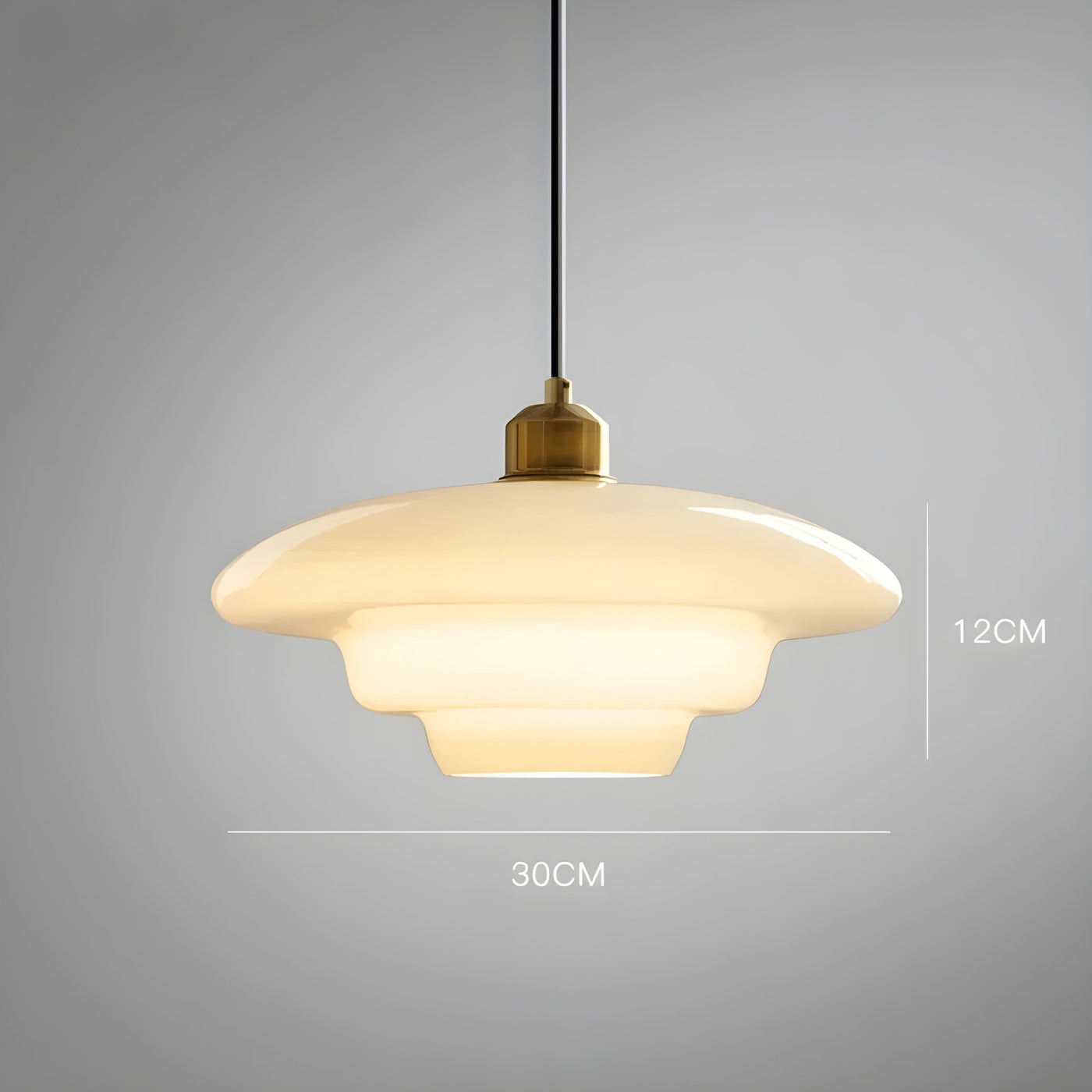 AuraBeam Light – Minimalistische Elfenbeinfarbene LED-Hängelampe aus Glas