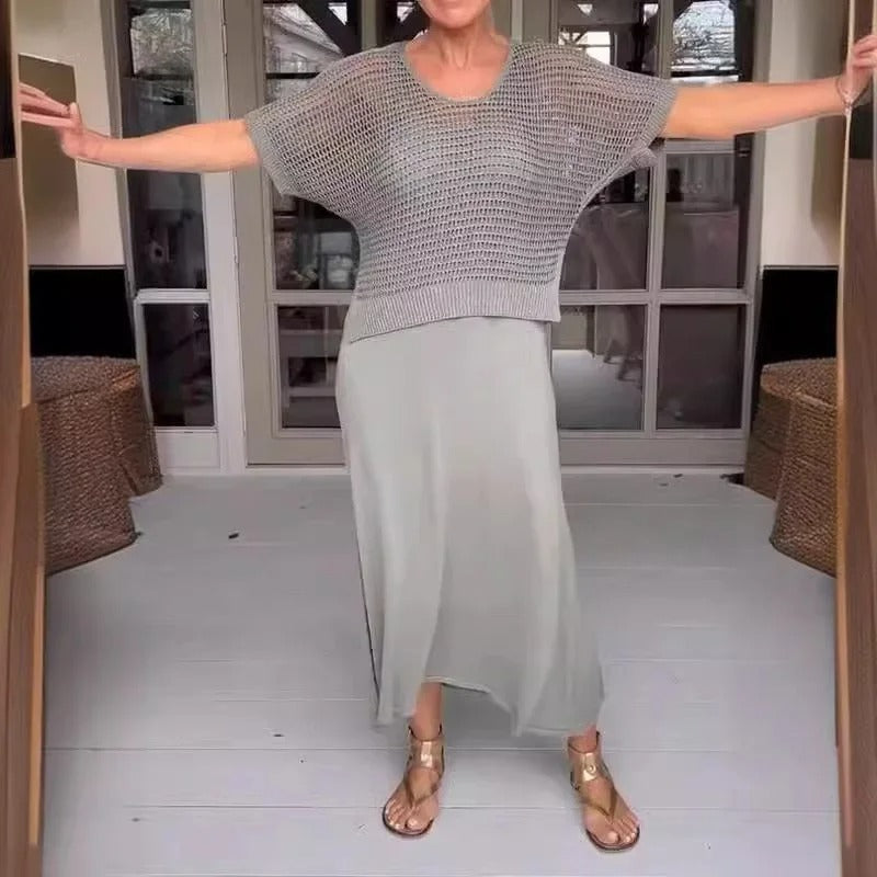 Maya® | Set aus 2-teiligem Kleid und durchbrochenem Oberteil