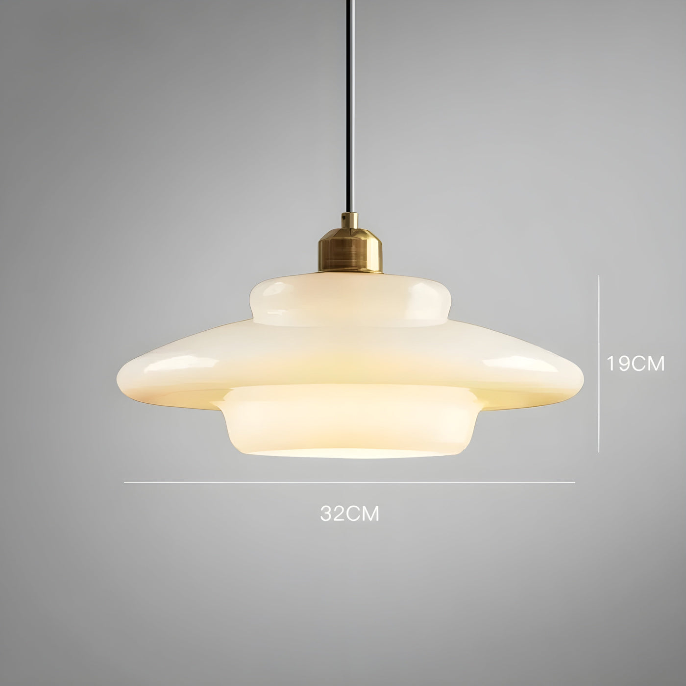 AuraBeam Light – Minimalistische Elfenbeinfarbene LED-Hängelampe aus Glas