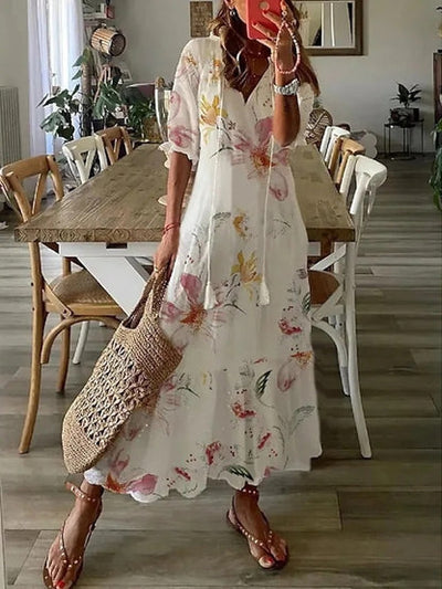 Dianna - Boho Bauchbedeckendes Kleid