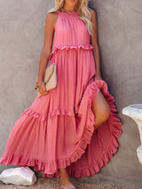 Amelia | Langes lockeres Sommerkleid in Rosa