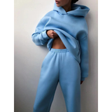 Veronika | Damen Jogginganzug mit Hoodie und Jogginghose, Zweiteiler in Blau