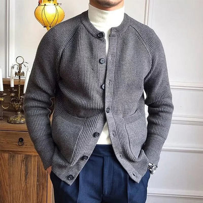 MANFRED - VINTAGE KNOPFSTRICKJACKE