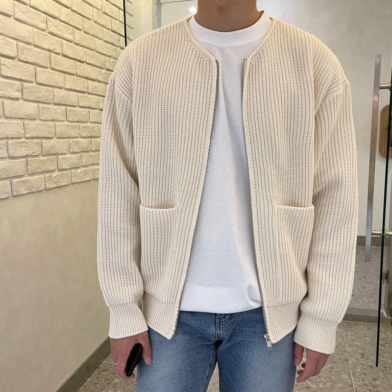 Lothar - Gerippte Strickjacke
