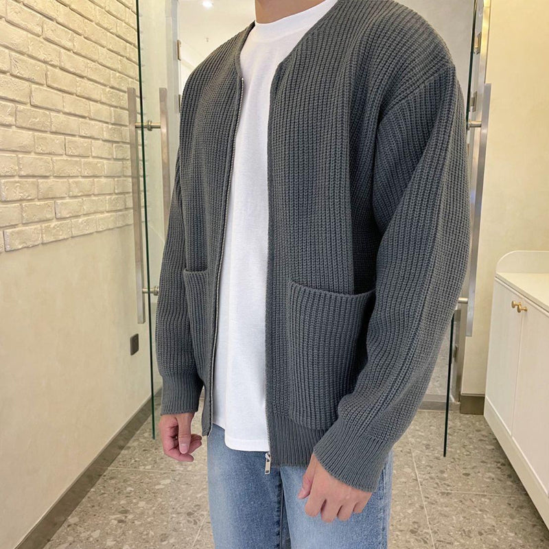 Lothar - Gerippte Strickjacke