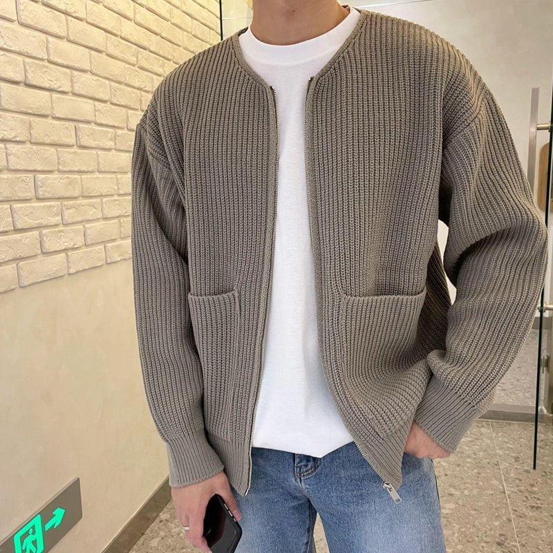Lothar - Gerippte Strickjacke