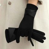 Warme Handschuhe Damen in Schwarz
