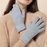 Warme Strickhandschuhe Damen in Hellgrau