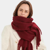 Warmer Winterschal Damen in Rot