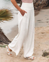 Priya - Stylische Leinenhose für den Sommer in Weiß