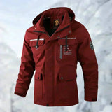 Winterjacke Herren mit Kapuze und Taschen in Rot