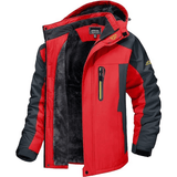 Winterjacke Herren Outdoor mit Fleecefutter in Rot