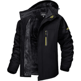 Winterjacke Herren Outdoor mit Fleecefutter in Schwarz
