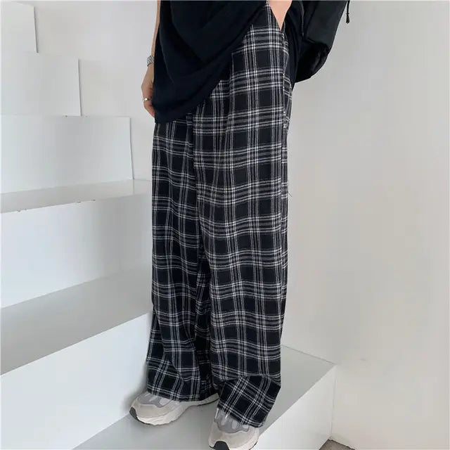 Rizza - Stilvolle Karrierte Hose mit weitem Bein