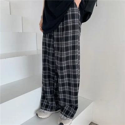 Rizza - Stilvolle Karrierte Hose mit weitem Bein