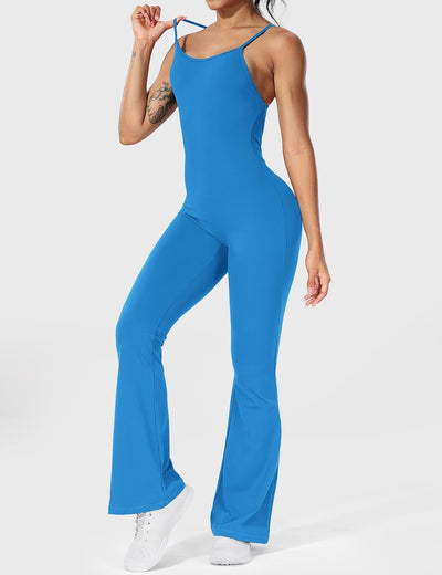 Serafina | Backless Flare Jumpsuit mit verstellbaren Trägern