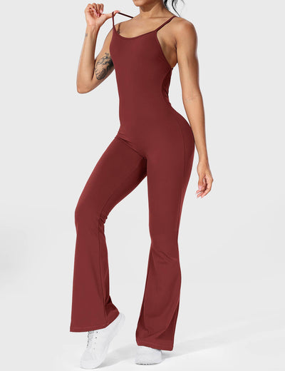 Serafina | Backless Flare Jumpsuit mit verstellbaren Trägern
