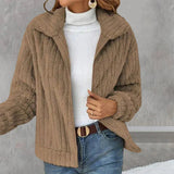 OLYMPIA - Fleecejacke in Braun