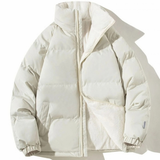 Zelda | Damen Puffer Winterjacke mit Stehkragen in Cremeweiß